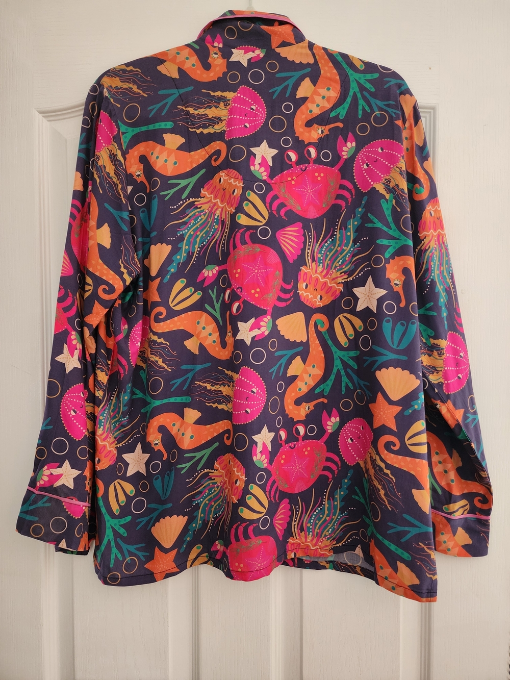 Powder Brand-Limited Edition Sea Life Pajama Set - Vibrant Navy,Pink,Orange NWT - Picture 7 of 10